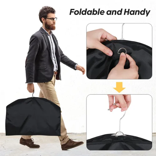 Miniatura 5 de Bolsa de tela Oxford de alta calidad para colgar ropa, bolsa de viaje con ventana transparente para trajes, abrigos, camisetas, chaquetas