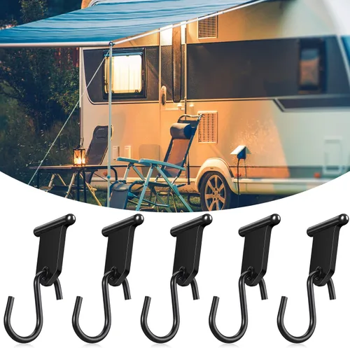 Miniatura 6 de Juego de 12 pares de ganchos para toldo de caravana para luces, accesorios de toldo, ganchos en forma de S, ganchos para fiestas de Navidad