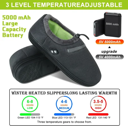 Miniatura 3 de Foot Warmer, Electric Foot Warmer with 5000mAh Battery, Heated Slippers Women Men, Heated Foot Warmer with Smart Dual Independent Switch Heated
