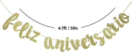 Miniatura 2 de Cartel de feliz aniversario para decoración de cumpleaños, boda, aniversario, fiesta, fiesta española, tema mexicano, telón de fondo de fotos