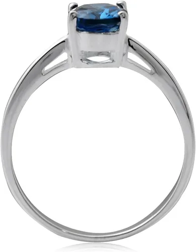Miniatura 3 de Silvershake Genuine Gemstone 925 Sterling Silver Solitaire Right Hand Anniversary Ring Jewelry for Women