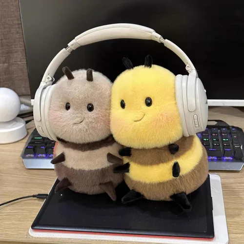 Miniatura 4 de Peluche de abeja realista de 8 pulgadas, lindo animal de peluche de abeja salvaje, ultra suave, regalos Kawaii para niños y adultos, amarillo