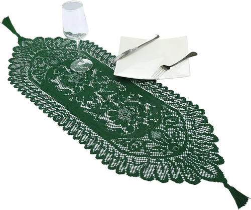 Miniatura 13 de rockcloud Camino de mesa de encaje para decoración de banquetes de boda, decoración de mesa de fiesta de Navidad, blanco, 13 x 70 pulgadas White E