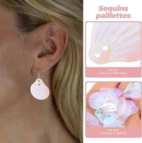 Miniatura 5 de Amosfun Lentejuelas brillantes con agujeros para manualidades de costura, bordados, aretes y decoración de prendas