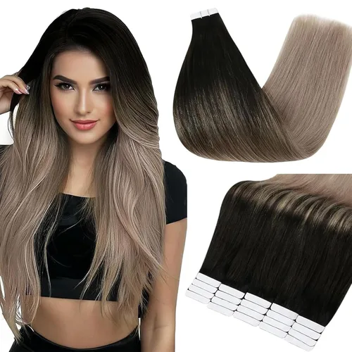 Miniatura 27 de Full Shine - Extensiones de cabello con cinta adhesiva de 18 pulgadas, extensiones de cabello Remy de 1.76 oz, extensiones de cabello lacio