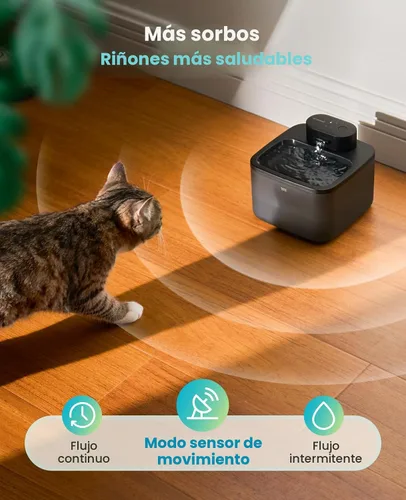 Miniatura 7 de oneisall Fuente de agua inalámbrica para gatos: fuentes de agua inalámbricas para mascotas de 74 oz/2.2 L, bomba SilentFlow™ integrada ultra