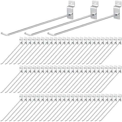 Miniatura 10 de Moxweyeni - 100 piezas de ganchos de pared para paneles de listones resistentes, ganchos de pared de listones de metal para colgar, ganchos de pared