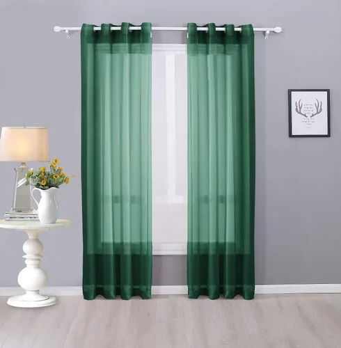 Miniatura 7 de Interior Trends Ariana - Juego de 2 cortinas de gasa transparente totalmente cosida con ojales (63 pulgadas de largo, beige)