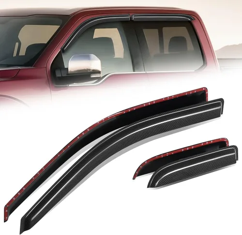 Miniatura 16 de Auto Dynasty 4 piezas viseras de ventana con patrón de fibra de carbono compatibles con Chrysler PT Cruiser 2001-2010, deflectores de ventana