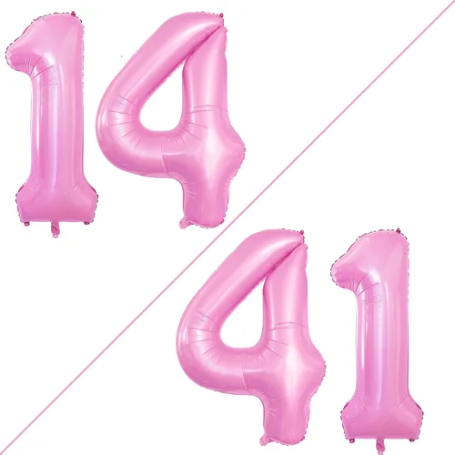 Miniatura 2 de GOER Globos del número 14 para decoraciones de fiesta de cumpleaños número 14, globos de helio de aluminio jumbo de 42 pulgadas para decoración