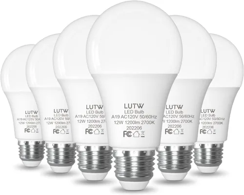 Miniatura 9 de Bombillas LED A19 E26, 60 W Eqv, 9 W, 2700 K, no regulables, paquete de 6 900 lúmenes, luz blanca cálida, ideal para iluminación de dormitorio