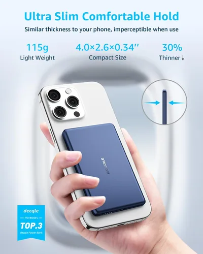 Miniatura 2 de Air” Power Bank for MagSafe 5000mAh, Ultra Slim Magnetic Wireless Portable Battery Charger Case with USB-C Cable, Compatible with iPhone