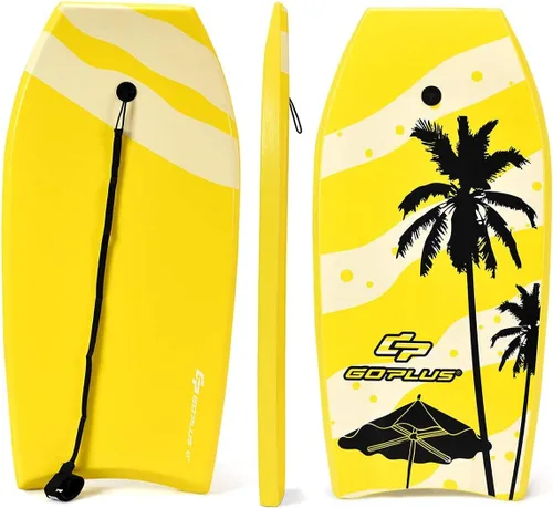 Miniatura 23 de Goplus Tabla de cuerpo ligera de 41/37/33 pulgadas para playa, tabla de surf con núcleo EPS, cubierta XPE, parte inferior lisa de HDPE, correa