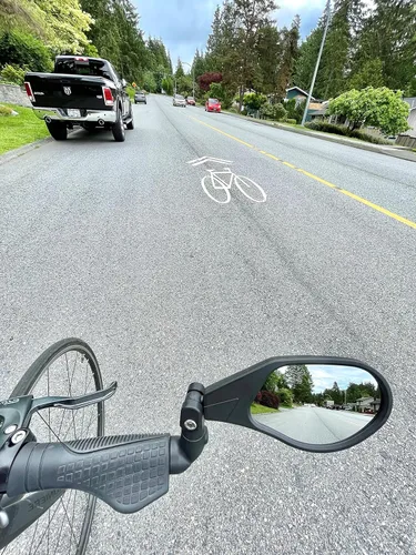 Miniatura 5 de Hafny Nuevo espejo de bicicleta con extremo de barra, lente de vidrio de grado automotriz HD, superficie grande, irrompible, ajustable en múltiples