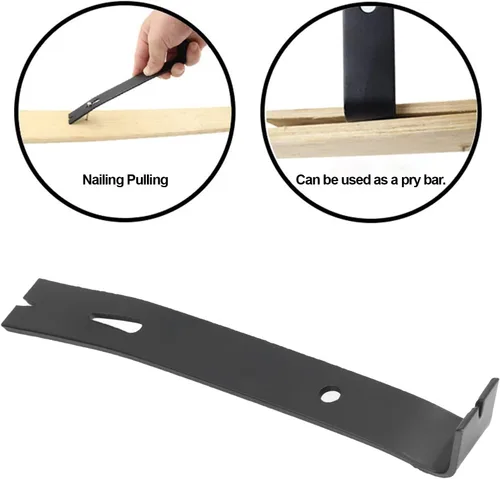 Miniatura 2 de Extractor de clavos plano con barra de palanca, herramienta de mano duradera de acero al carbono con garra ancha para carpintería y reparación