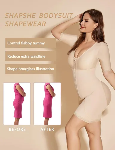 Miniatura 3 de SHAPSHE Moldeador de cuerpo para mujer, entrenador de cintura de cuerpo completo, ropa de compresión colombiana posoperatoria, faja para mujer