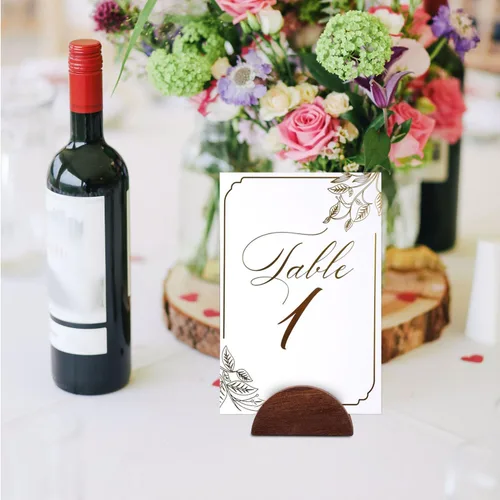 Miniatura 7 de Tinoaly 30 soportes de madera para números de mesa, soportes de madera semicircular para bodas, restaurantes, banquetes, fiestas de cumpleaños