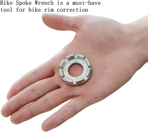 Miniatura 4 de Goabroa Llave de radios de bicicleta, acero duro 8 en 1 de acero endurecido para ajuste de tensión de rueda de precisión, compatible con pezones