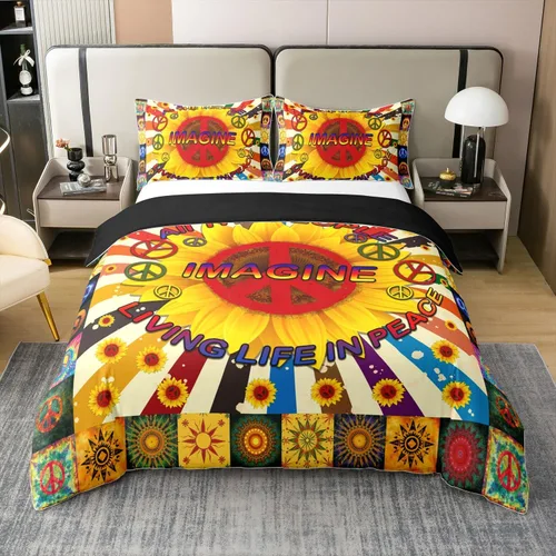 Miniatura 12 de Juego de ropa de cama tamaño King 100% algodón con notas musicales de piano y clave musical, juego de ropa de cama para niños y niñas, diseño retro