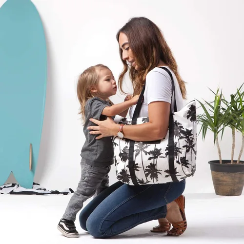 Miniatura 4 de ALOHA Collection Bolsa de playa plegable a prueba de salpicaduras con cremallera superior. Bolsa de mano lavable para piscina, playa y viajes