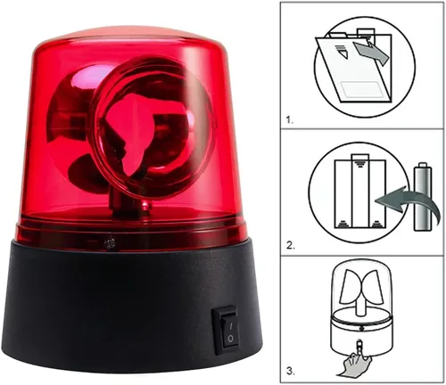Miniatura 4 de Luz estroboscópica LED giratoria de 360 grados con efecto de escenario intermitente para DJ, funciona con pilas, lámpara giratoria para fiesta