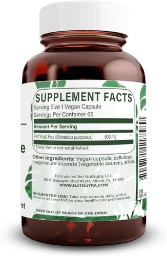 Miniatura 2 de Natural Nutra Extracto de arroz de levadura roja, apoyo cardiovascular, ayuda a mejorar la inmunidad, mejorar la digestión, suplementos sin gluten