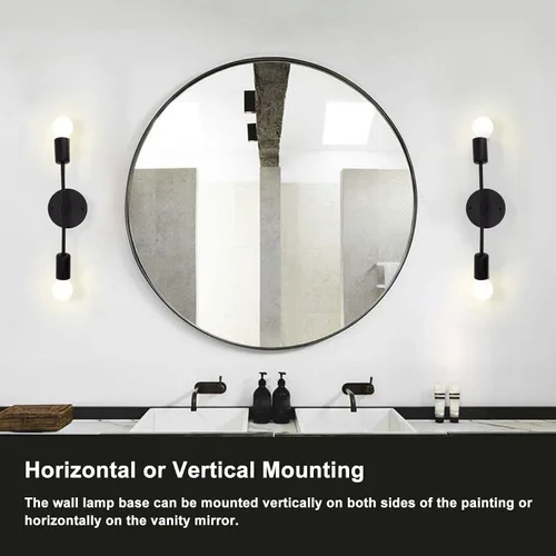 Miniatura 4 de Juego de 2 apliques de pared dobles para interiores, E27 E26, luces de pared modernas, 85 a 265 V, arriba y abajo, para sala de estar, dormitorio
