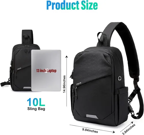 Miniatura 2 de MOSISO Mochila bandolera de viaje para senderismo, bolsa cruzada grande con puerto de carga USB para hombres y mujeres, bolsillos de 3 capas, bolsa