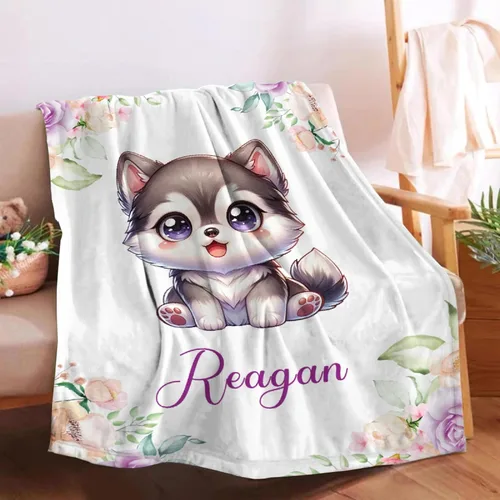 Miniatura 18 de Manta de bebé personalizada para niñas y niños pequeños, recién nacidos, regalos personalizados de vaca floral con nombre y texto, 40 x 30 pulgadas
