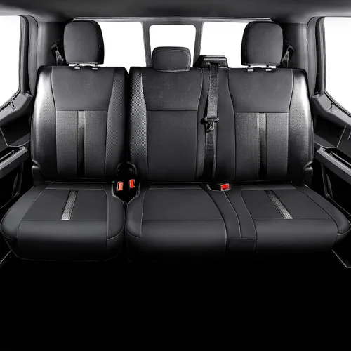 Miniatura 3 de Fundas de asiento de piel sintética de alta calidad para Ford F150 SuperCrew XL XLT STX (2015-2020) y F250/F350/F450 Crew Cab XL XLT (2017-2022)