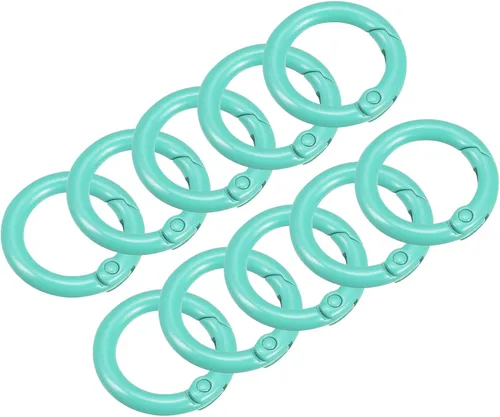 Miniatura 8 de uxcell Anillos redondos de resorte, hebilla de gatillo para bolsos, monederos, llavero Amarillo
