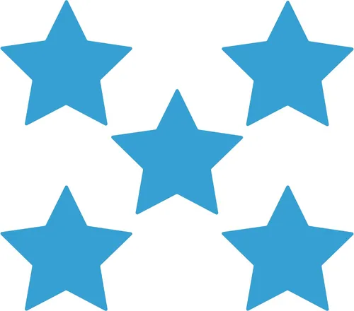 Miniatura 67 de LiteMark Durable Stars, calcomanía roja brillante de 5.5 pulgadas, uso en hormigón liso, azulejos, vidrio, paquete de 8 estrellas Rojo