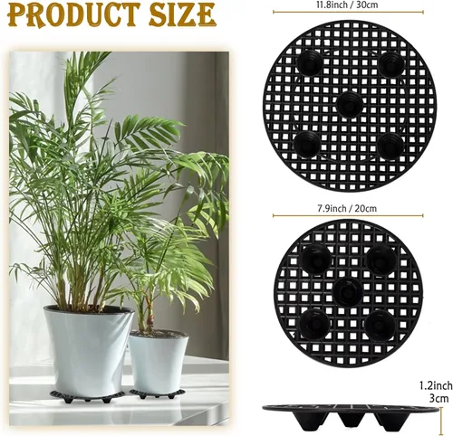 Miniatura 2 de 8 piezas de soportes para plantas para interiores y exteriores, elevador de maceta a nivel de planta, soporte elevador para plantas de 2 tamaños