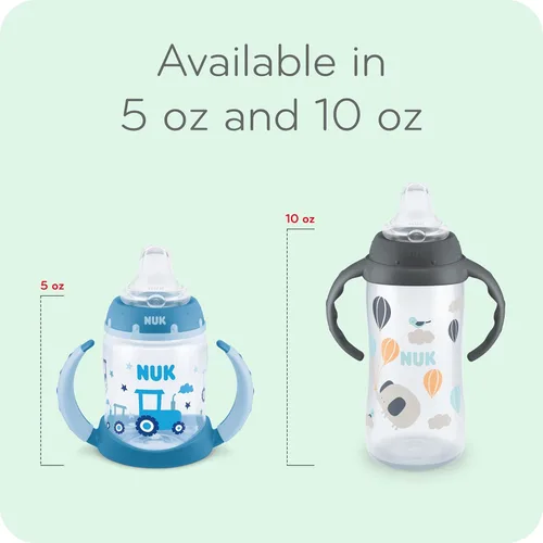 Miniatura 5 de NUK Taza para aprender, 10 onzas, paquete de 2, 8 meses en adelante, sin BPA, a prueba de derrames