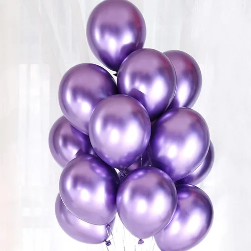 Miniatura 3 de 50 globos metálicos morados de 12 pulgadas, globos de fiesta morados cromados metálicos brillantes, para cumpleaños, boda, fiesta, Halloween