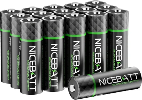 Miniatura 7 de NICEBATT Pilas recargables AA 2800mAh, batería premium NiMH doble A de baja autodescarga - 8