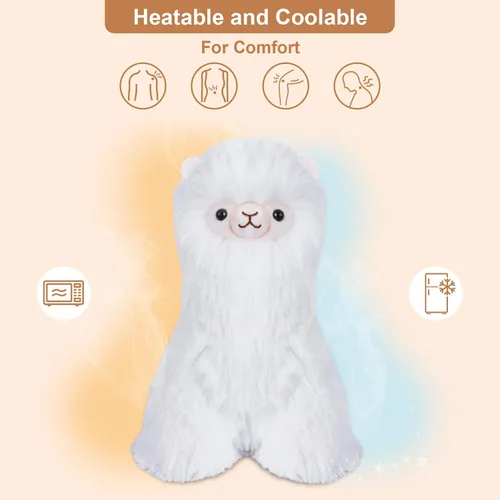 Miniatura 2 de SuzziPals - Animales de peluche de llama, almohadillas térmicas para microondas, peluches para calmar y relajar de alpaca, para aliviar el estrés