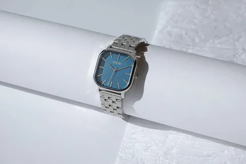 Miniatura 5 de Breda Visser 1737 - Reloj de pulsera cuadrado con pulsera de acero inoxidable, 1.378in, Visera