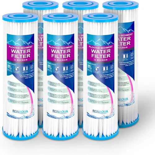 Miniatura 12 de Cartucho de filtro de agua plisado para sedimentos de 9.87 x 2.5 pulgadas, superficie amplificada, elimina arena, suciedad, óxido, vida útil