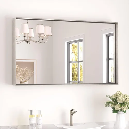 Miniatura 85 de Keonjinn - Espejo rectangular con marco negro para baño de 40 x 30 pulgadas, espejo de pared para sobre el lavabo, espejos de tocador de metal