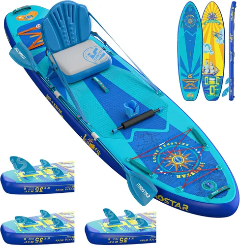 Miniatura 7 de iTAOSTAR Journey Tabla de Paddle de 11'6" / 11'×34" / 11'×35" Extra Ancha, Accesorios Premium de Tabla SUP Todo-en-Uno, Aletas Personalizadas
