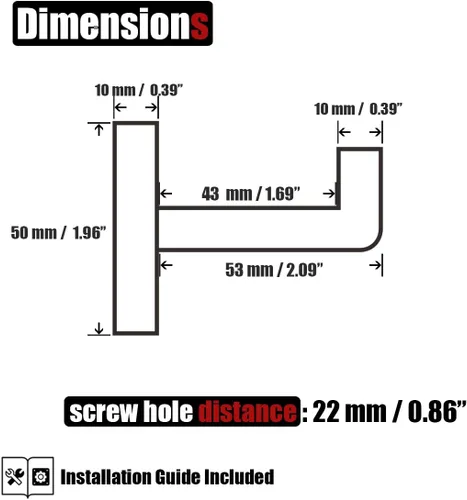Miniatura 2 de JQK TH250-BG-P2 - Gancho para toallas de baño, para cocina, garaje, acero inoxidable 304, grosor de 0.031 in, 2 unidades, oro cepillado, TH250-BG-P2
