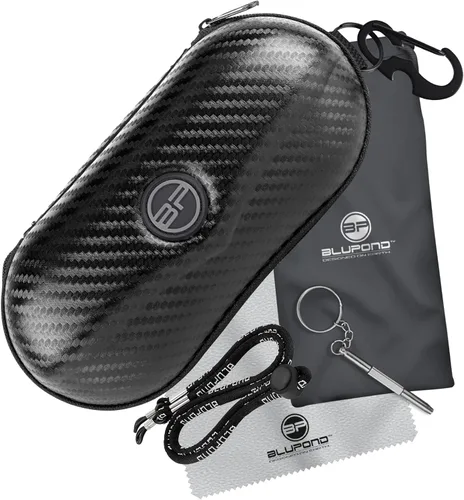 Miniatura 8 de BLUPOND Estuche de gafas de sol semi duro EVA Shell con gancho colgante de metal clip cinturón almacenamiento gafas de sol