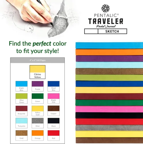 Miniatura 7 de Cuaderno de bocetos Travelers Dot Grid Pentalic Art, libre de ácidos