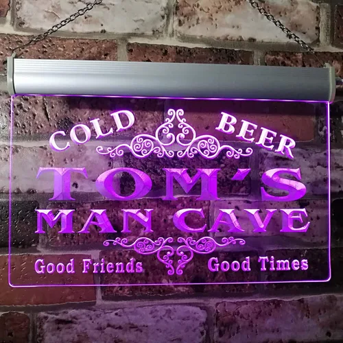 Miniatura 11 de ADVPRO Tom's Man Cave Beer Ale Bar Custom Name Letrero de neón blanco 12 x 8.5 pulgadas st4s32-x0154-tm-w