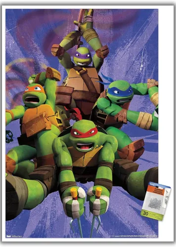 Miniatura 6 de Trends International Nickelodeon Teenage Mutant Ninja Turtles - Póster de pared del equipo, 14.72 x 22.37 pulgadas, paquete de póster premium y pin