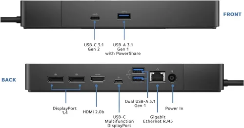 Miniatura 2 de Dell Estación de acoplamiento WD19S con adaptador de alimentación de 180 W y entrega de energía de 130 W - USB tipo C HDMI, Dual DisplayPort