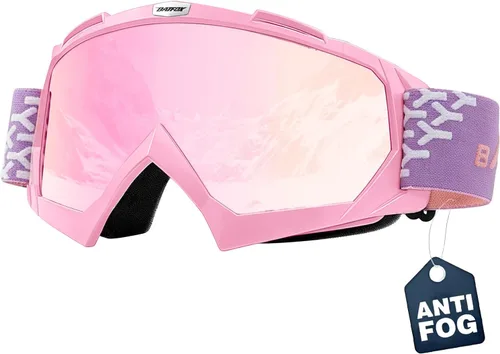 Miniatura 10 de Gafas de esquí antivaho OTG para adultos y niños, gafas de snowboard con 100% protección UV y ajuste antideslizante para esquí