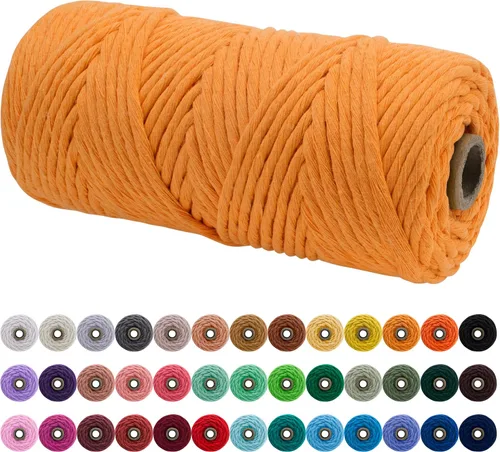 Miniatura 138 de JeogYong Cordón de macramé de un solo hilo 2mm x 164 yardas (492 pies) Cuerda de algodón suave, hilo de macramé 2 mm, suministros de macramé