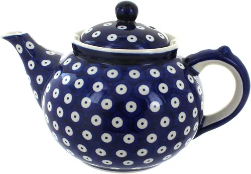 Miniatura 6 de Blue Rose Polish Pottery - Tetera de Flor de Durazno Amarillo - Capacidad de 5 Tazas - Servidor de Café y Té de Cerámica Polaca Pintado a Mano